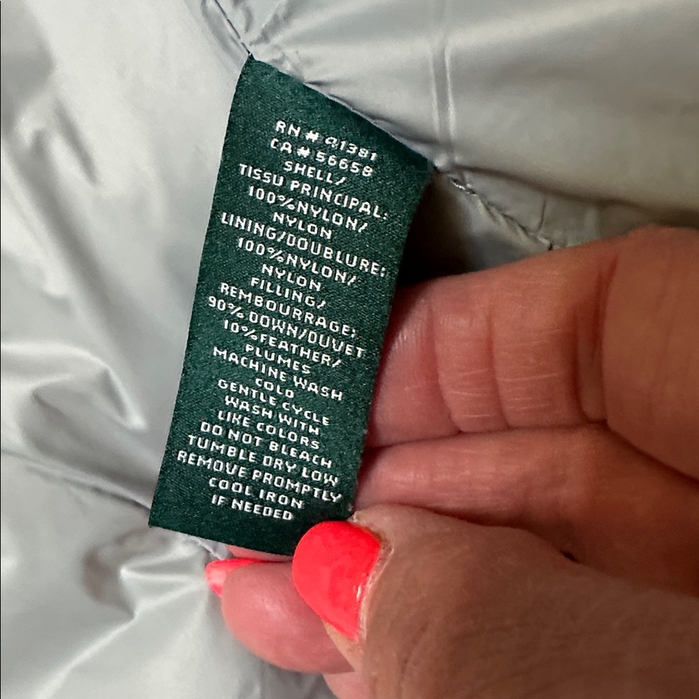 Lauren Ralph Lauren Vest Womens Silver Gray 90% Down Asymmetrical Snap Puffer - Picture 9 of 10